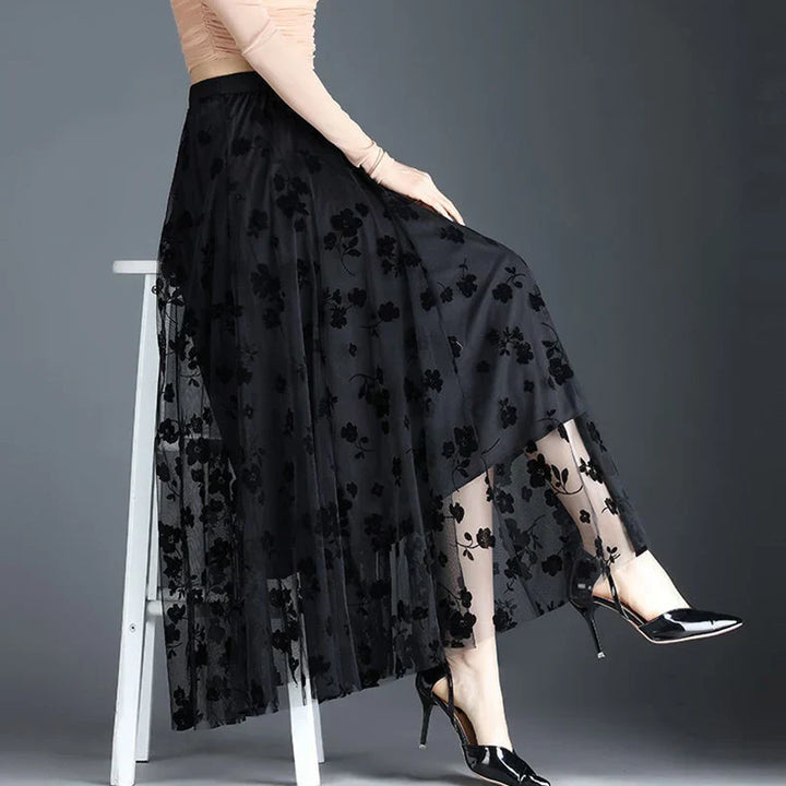 Odette | Elegante tule midi-rok met verfijnde bloemen