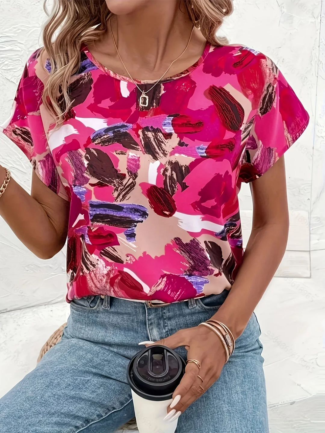 Trudy | Kleurrijke blouse met speelse print