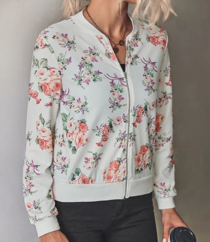 Hazel | Bomberjack met trendy bloemenprint