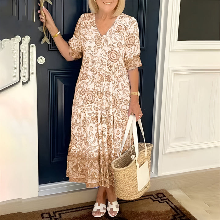 Lucinda | Elegante maxi-jurk met bloemenprint