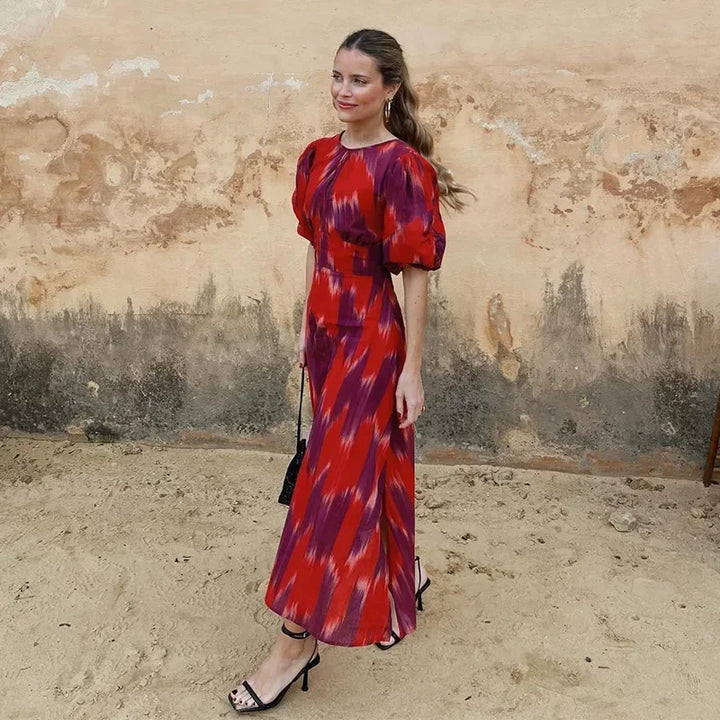 Natasha | Stijlvolle maxi-jurk met ballonmouwen