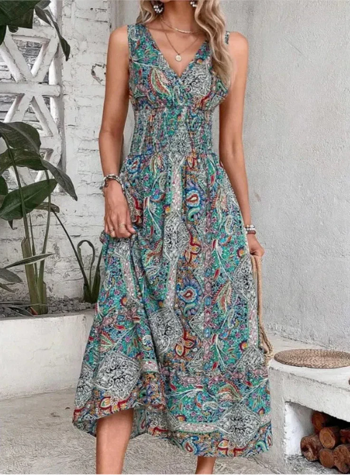 Nayla | Fleurige maxi jurk
