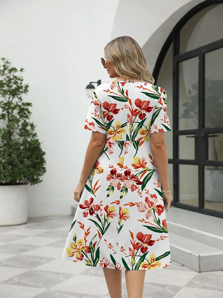 Georgina | Elegante midi-jurk met bloemenprint