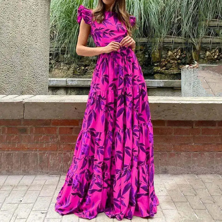 Valerie | Elegante maxi-jurk met tropische print