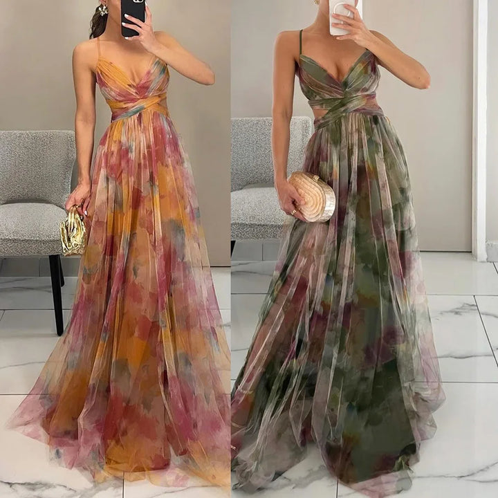 Elena | Elegante maxi-jurk met bloemenprint