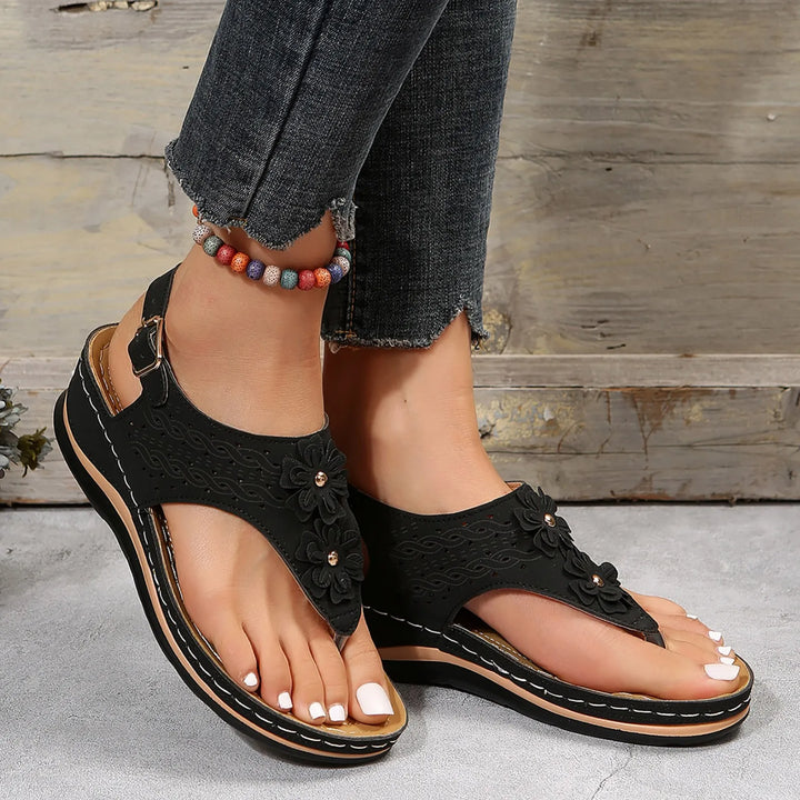 Angelie | Orthopedische sandalen met bloemen