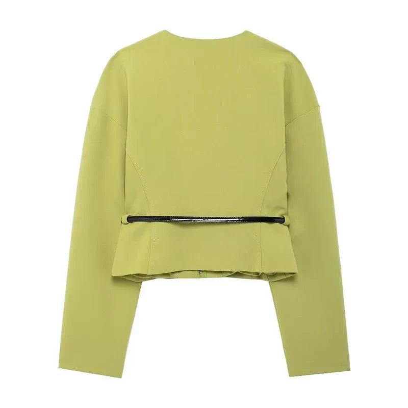 Sharon | Elegante korte blazer met riem