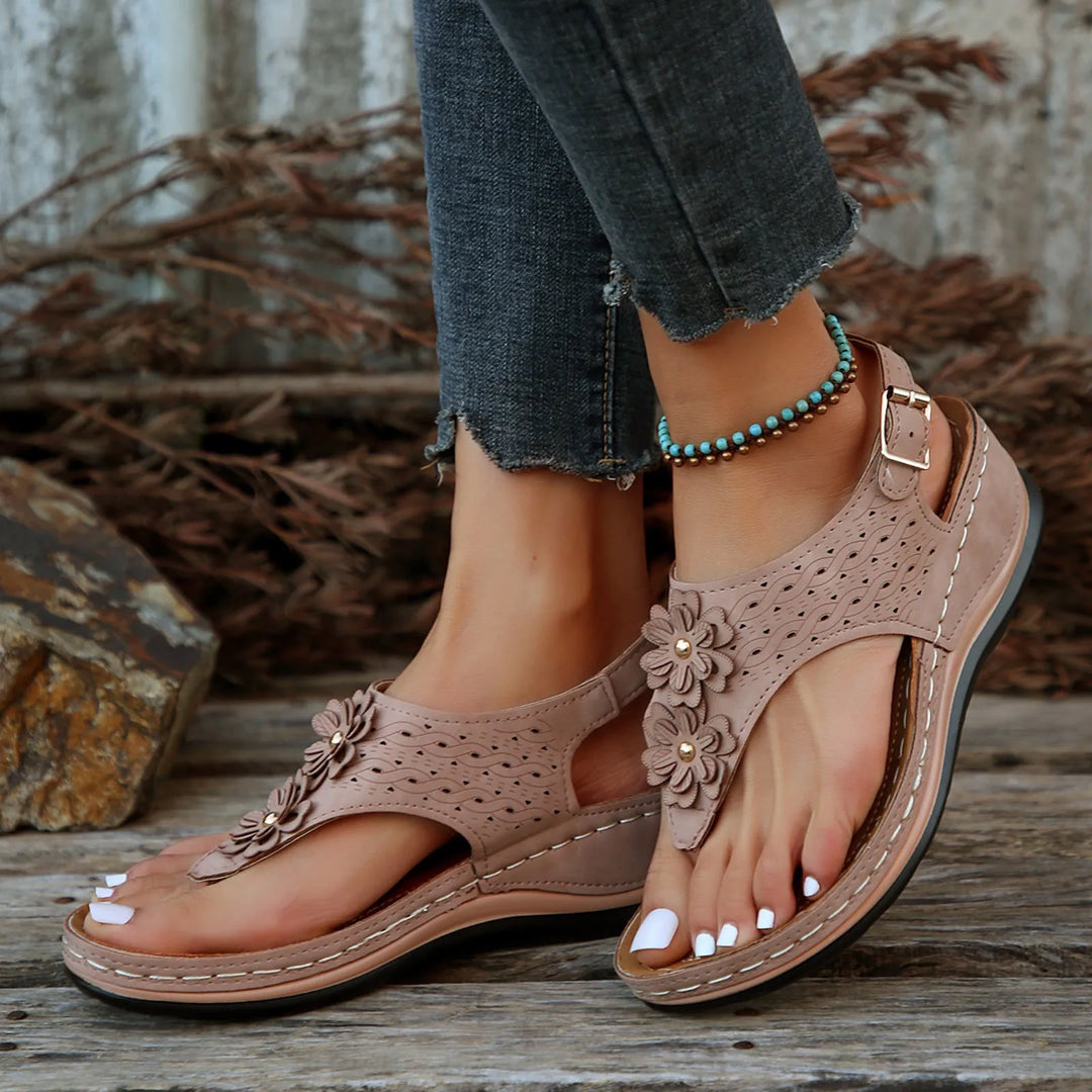 Angelie | Orthopedische sandalen met bloemen