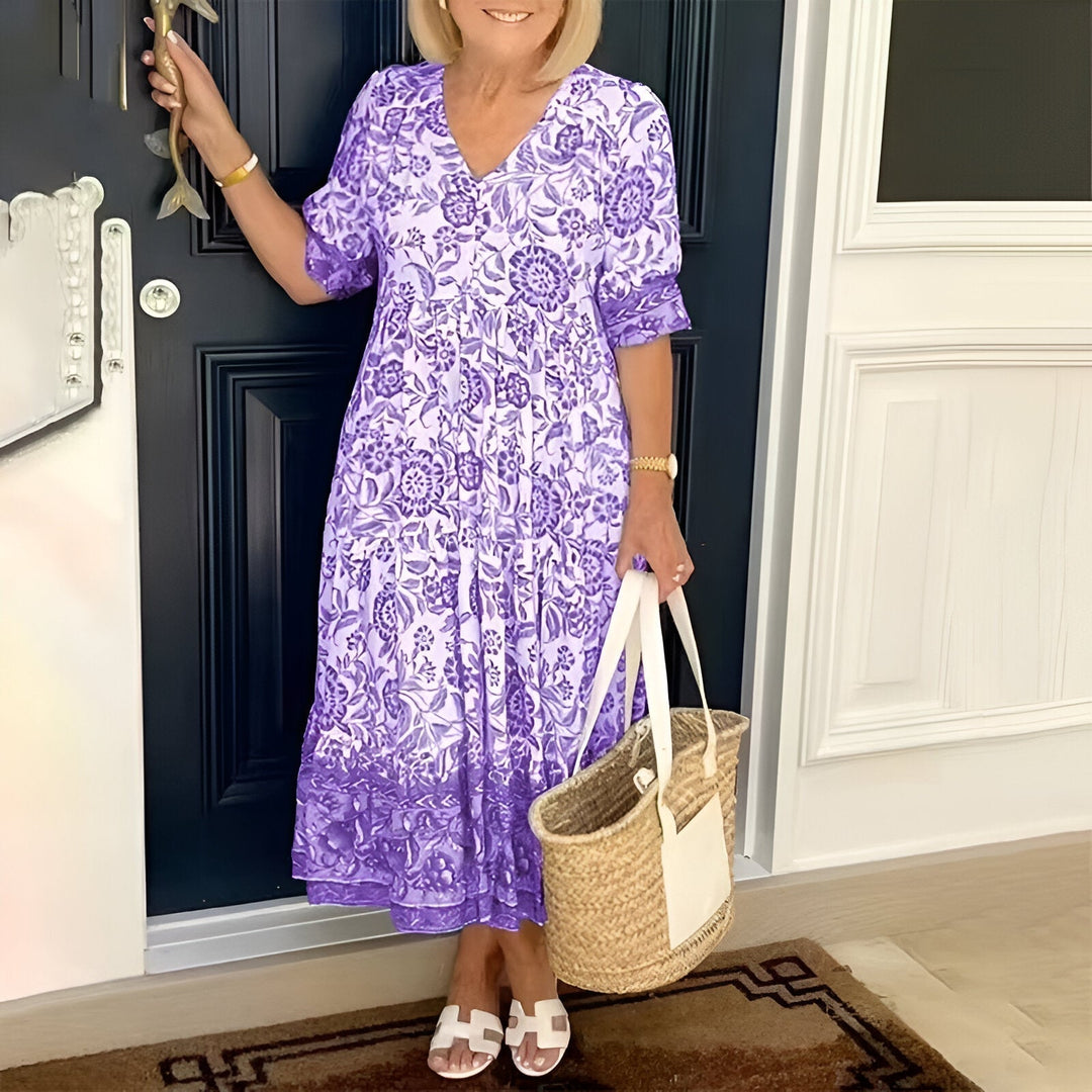 Lucinda | Elegante maxi-jurk met bloemenprint