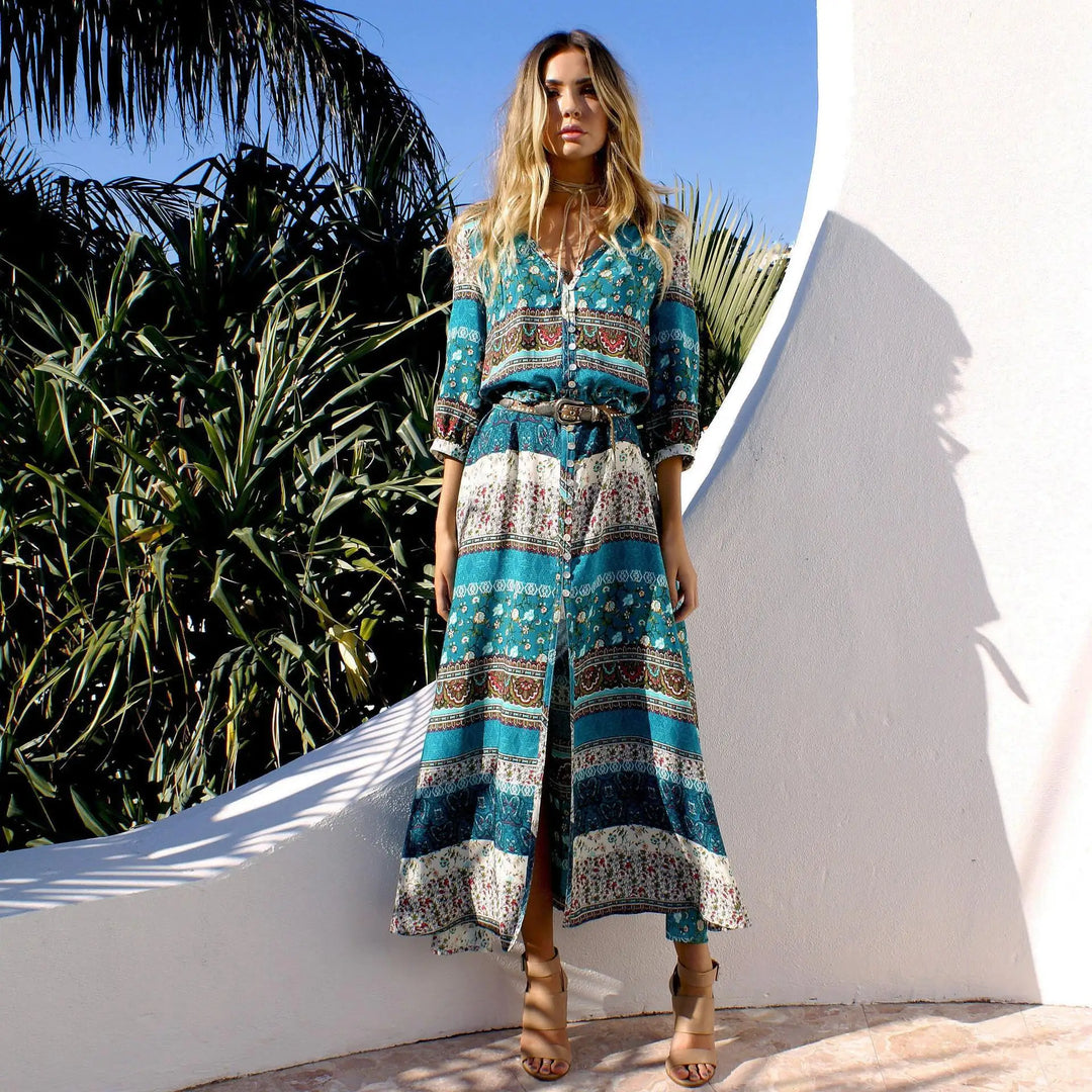 Mikaela | Bohemian jurk met maxi-look