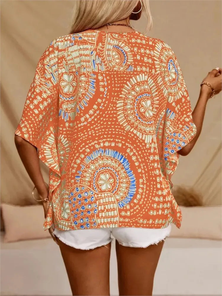 Ellaine | Boho blouse met levendige print