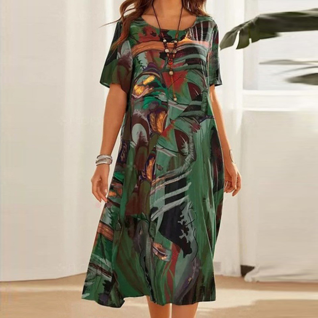 Serafina | Elegante midi-jurk met abstract print