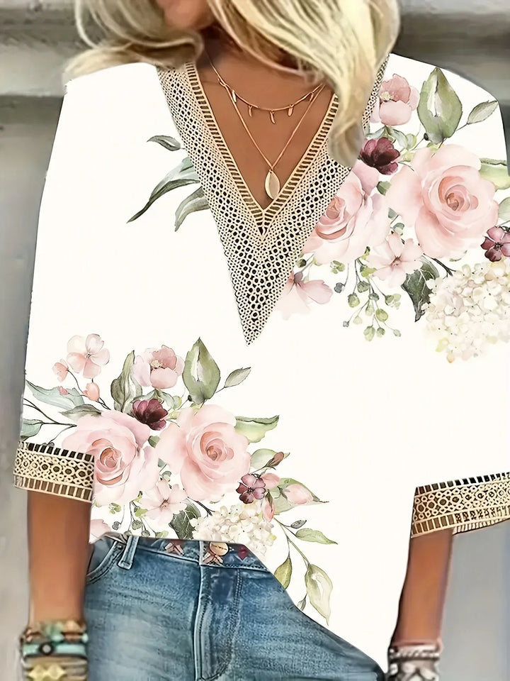 Janine | Elegante blouse met V-hals