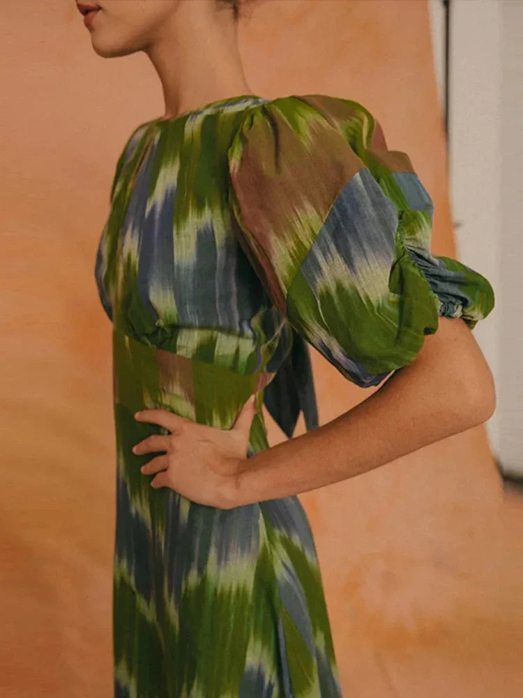 Natasha | Stijlvolle maxi-jurk met ballonmouwen