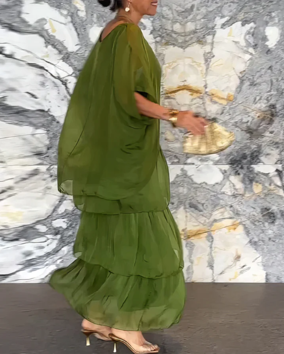 Dolores | Losse maxi jurk met ronde hals