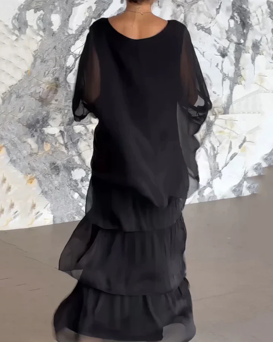 Dolores | Losse maxi jurk met ronde hals