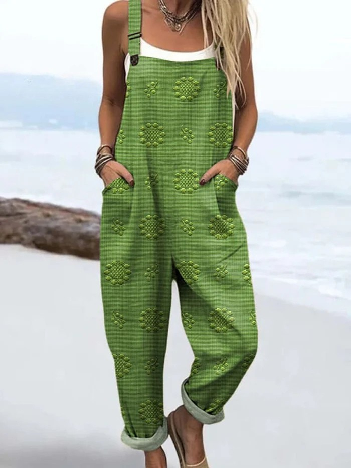 Fern | Retro Groene Sunburst Overalls