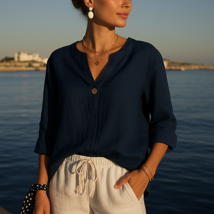 Yelena | Stijlvolle blouse met linnen