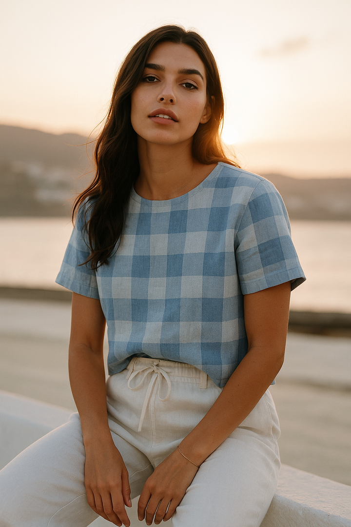 Yolanda | Chique hennepstof blouse