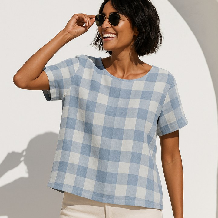 Yolanda | Chique hennepstof blouse