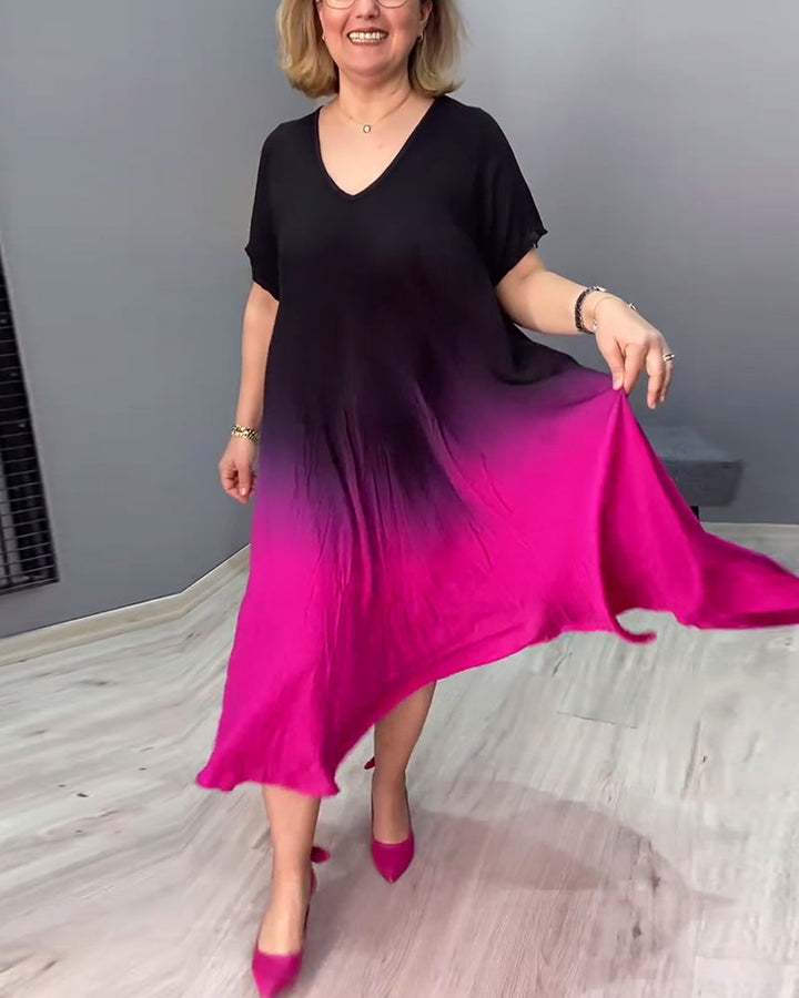 Rochelle | Vloeiende v-hals jurk