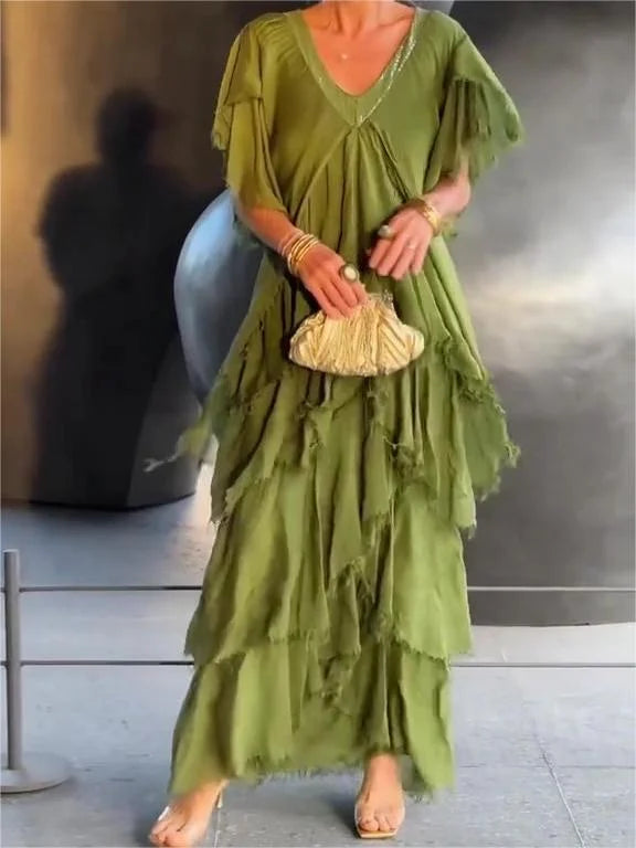 Audrey | Gelaagde vloeiende jurk