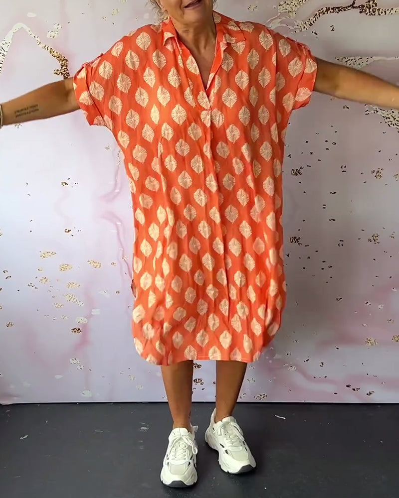 Liesel | Zomerjurk met reverskraag en korte mouwen