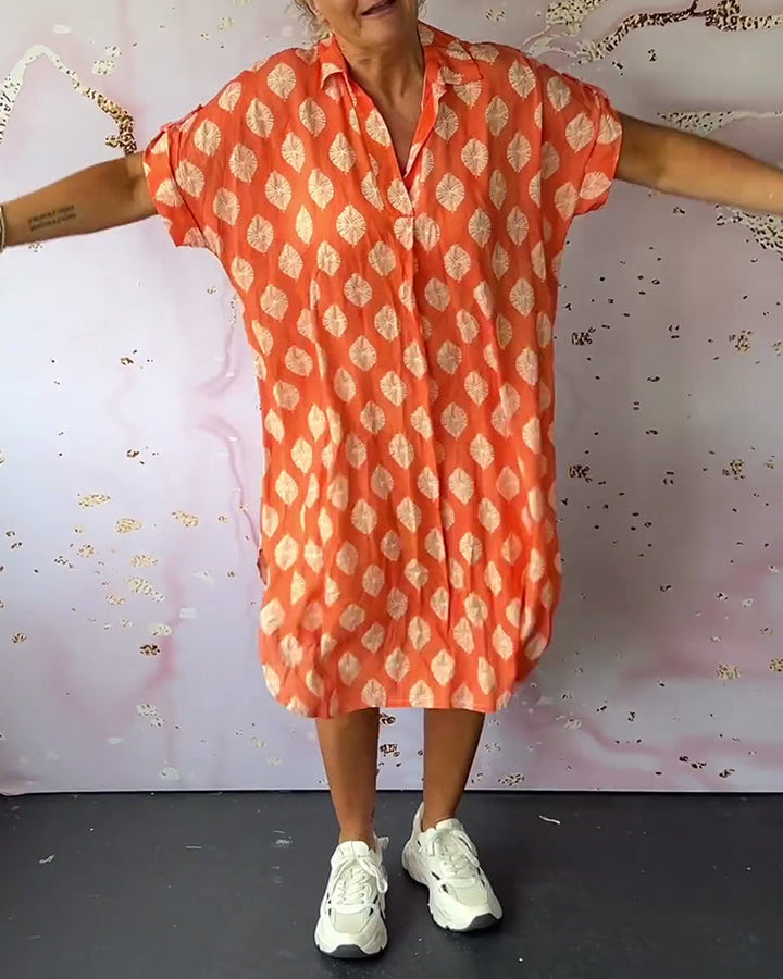 Liesel | Zomerjurk met reverskraag en korte mouwen