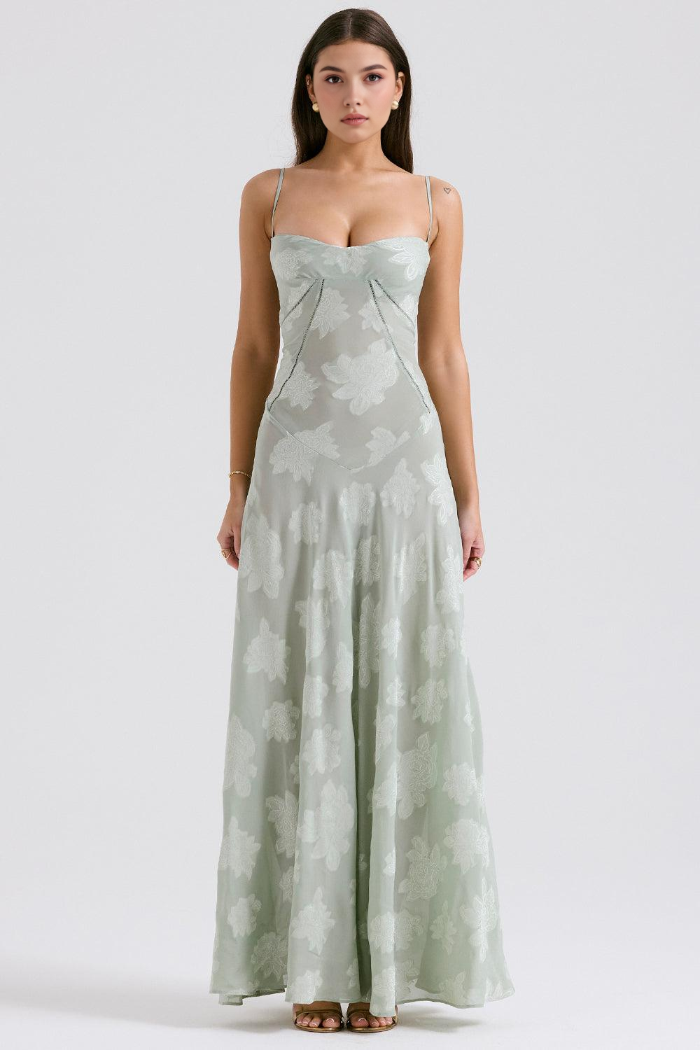 Vivienne | Elegante gebloemde maxi jurk