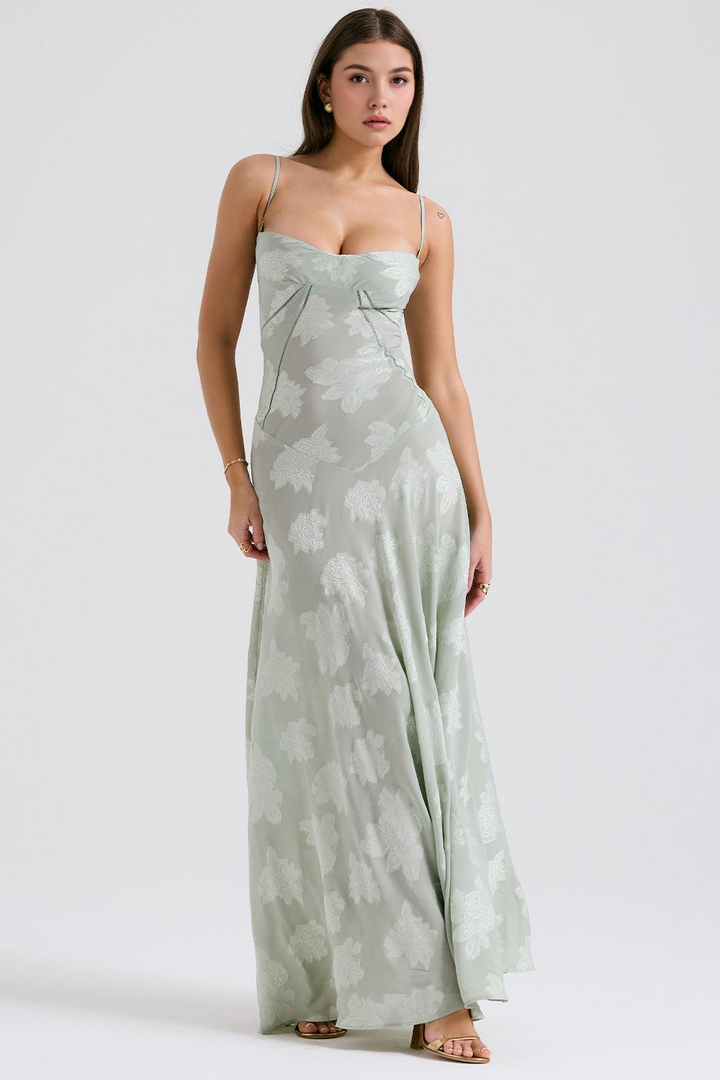 Vivienne | Elegante gebloemde maxi jurk