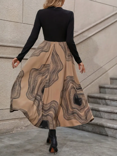 Sylvie | Elegante midi-rok met kunstzinnige print