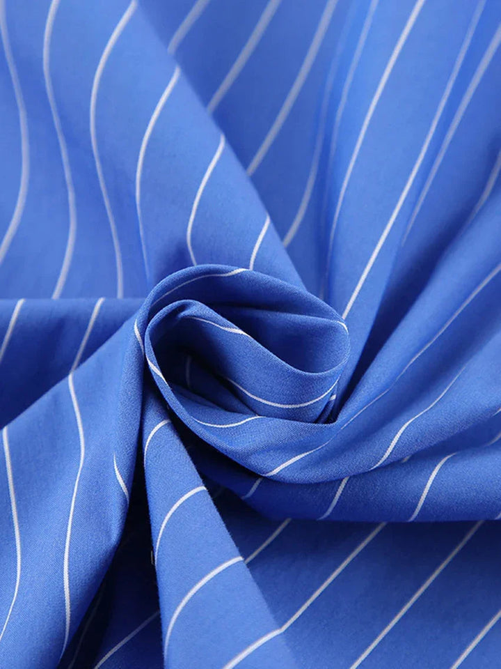 Nadine │Blauw-wit gestreept pyjama set