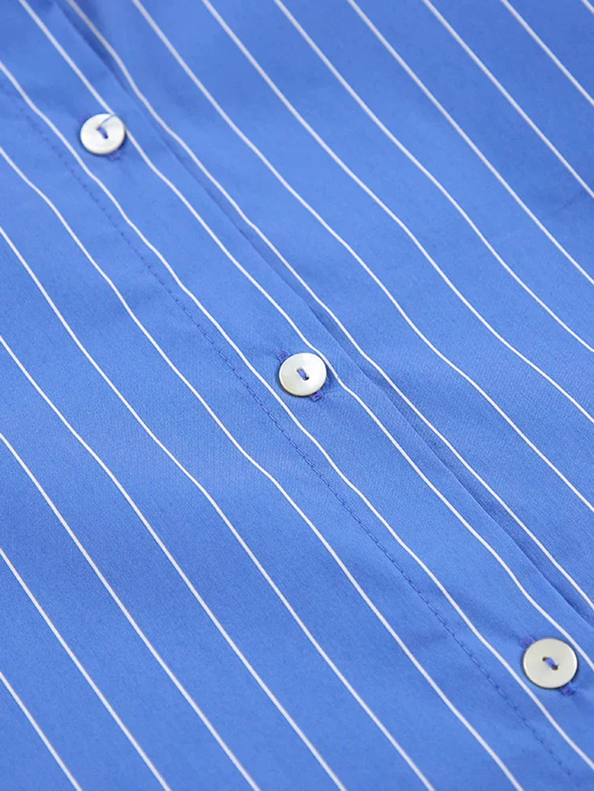 Nadine │Blauw-wit gestreept pyjama set