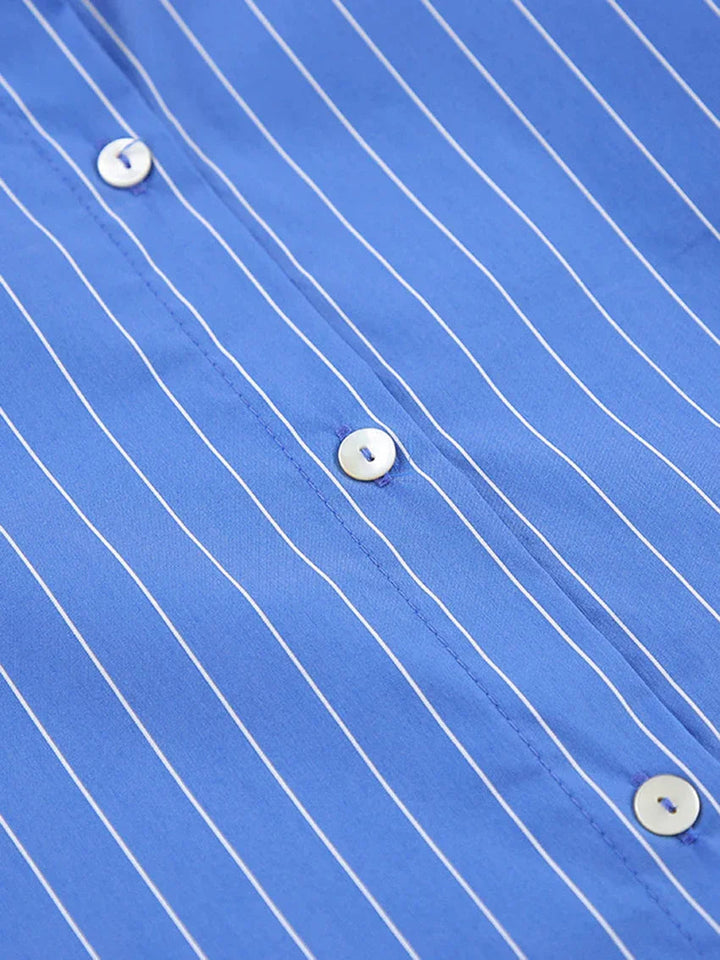 Nadine │Blauw-wit gestreept pyjama set