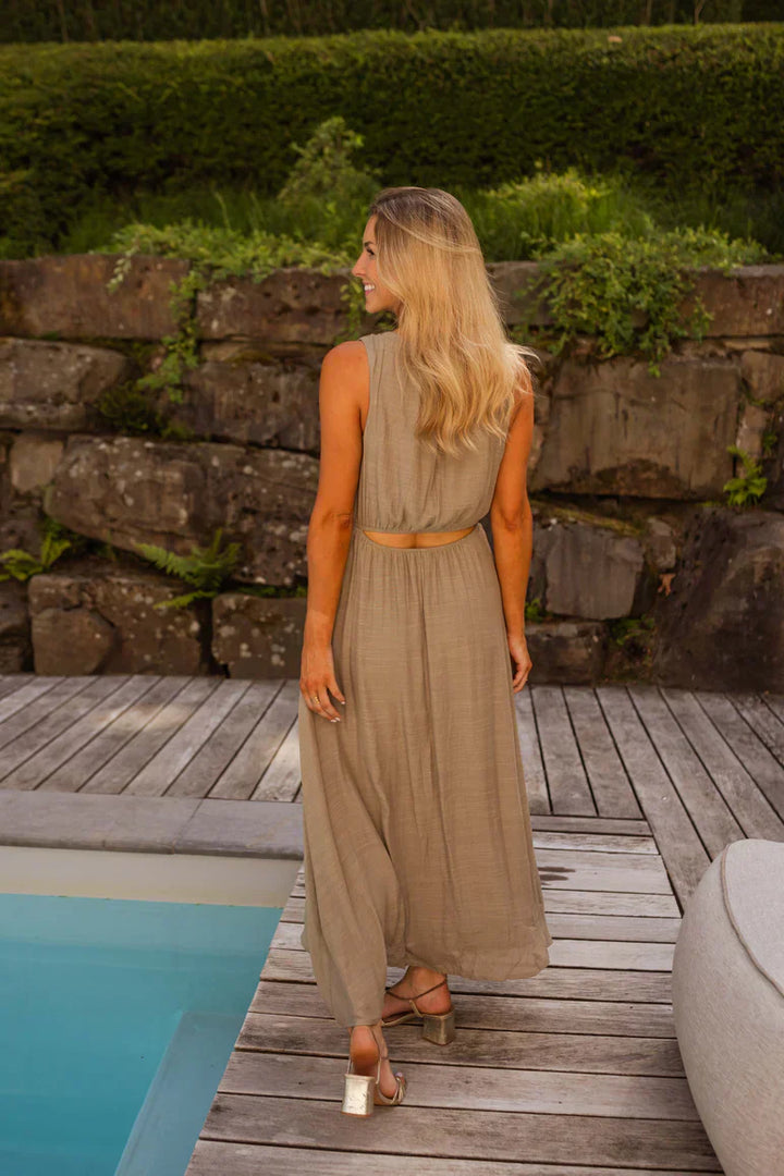Sarah™ | Het Zomerkleed in elegant Khaki