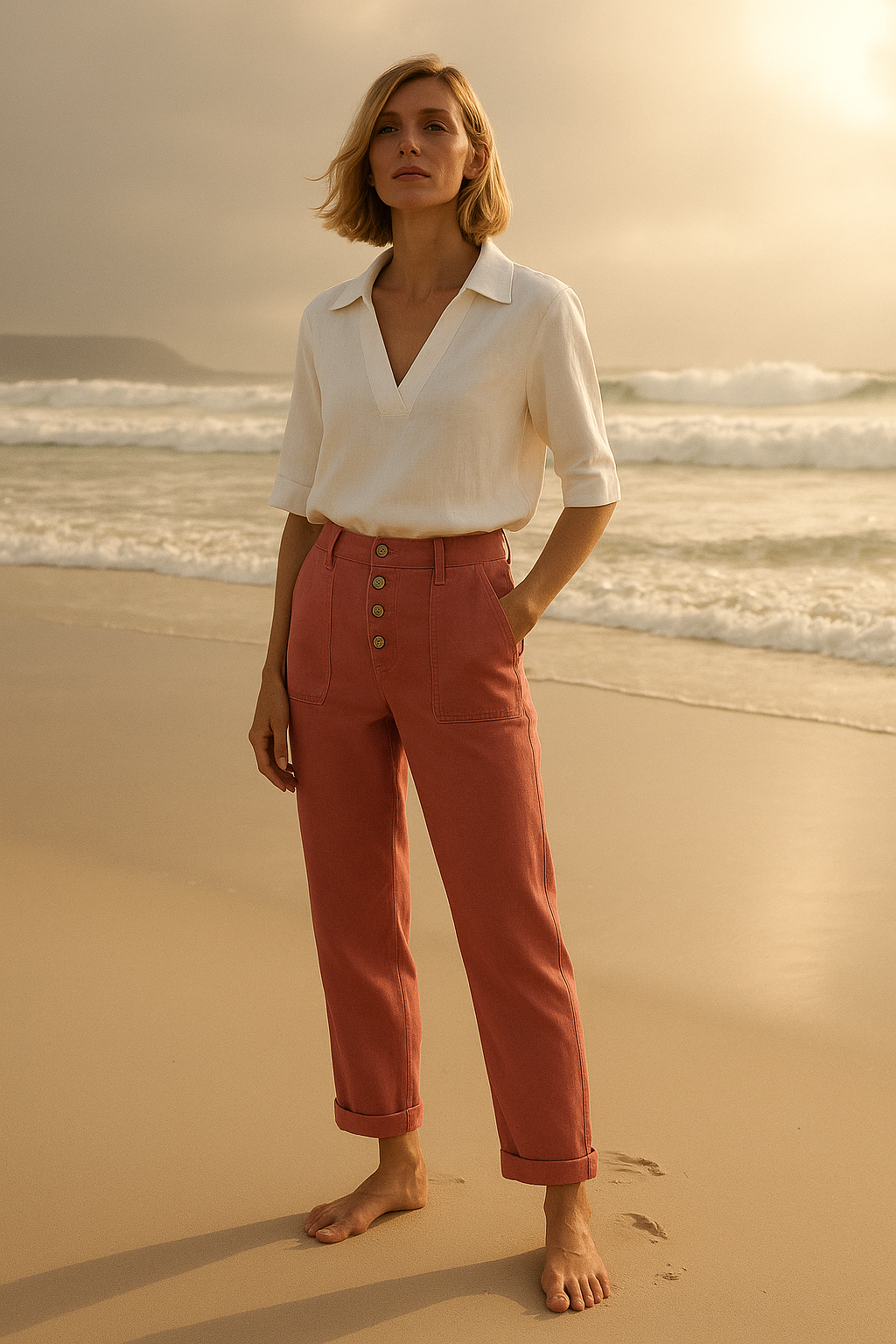 Enisa | Zomerse broek met linnen